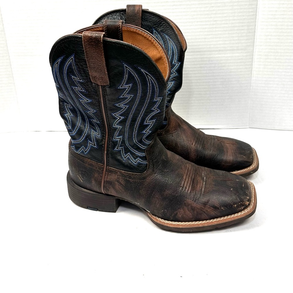 Ariat Sport Big Country‎ Wide Square Toe Cowboy Boot Sz 8EE